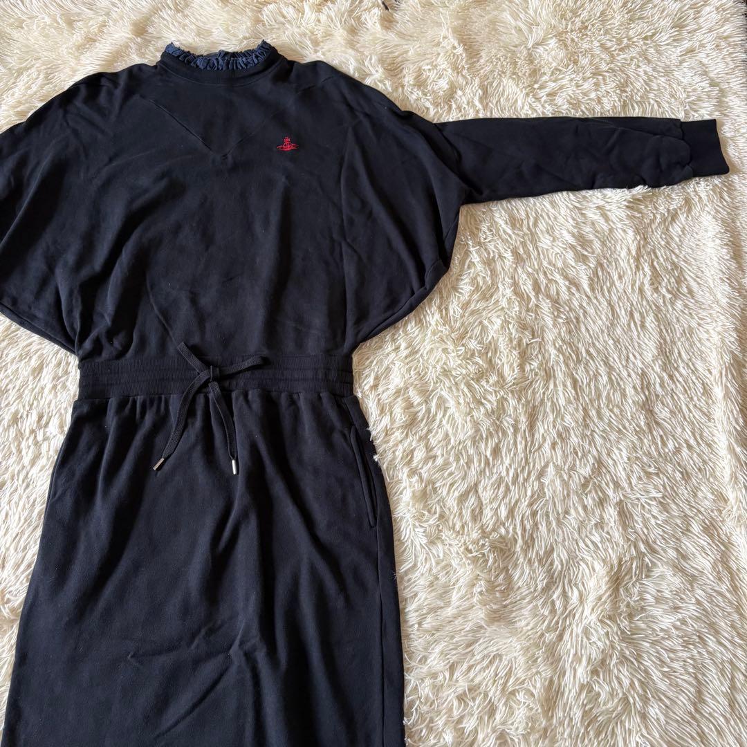 良品✨ ヴィヴィアンウエストウッド　変形スウェットワンピース　フリル　オーブ刺繍