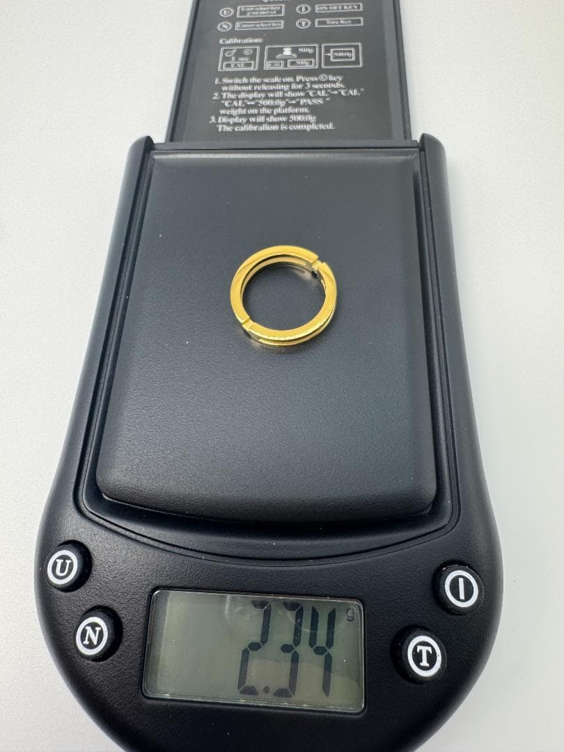 《日本製18金》K18ゴールドオープンリング モダンデザイン2.34g 9号