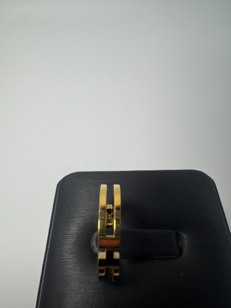 《日本製18金》K18ゴールドオープンリング モダンデザイン2.34g 9号