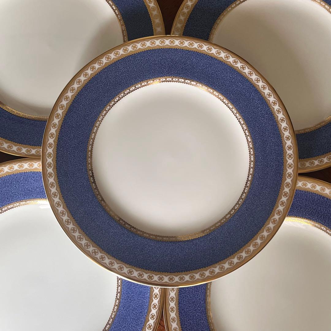 【黒壺美品】英国製　ウェッジウッド★ユーランダーパウダーブルー★ケーキ皿　5枚