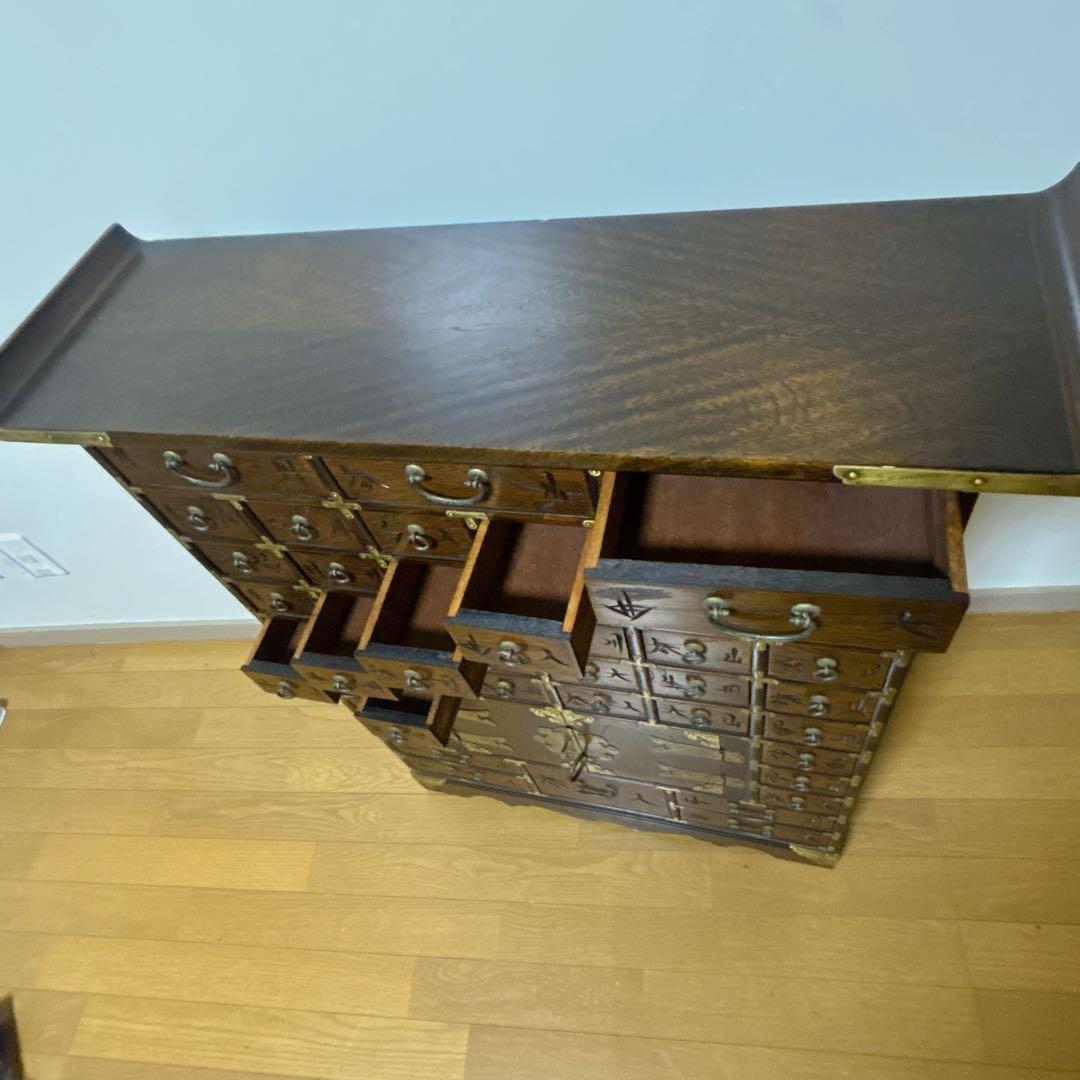 薬箪笥 薬箱 飾棚 小物入れ アンティーク レトロ 昭和 骨董 ヤクジャン