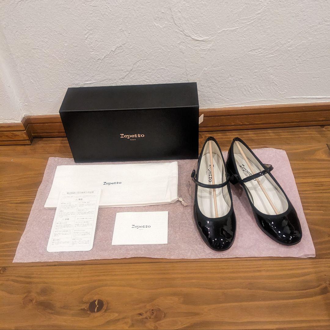【セール中!!】証明書付 Repetto Rose メリージェーン 黒 エナメル