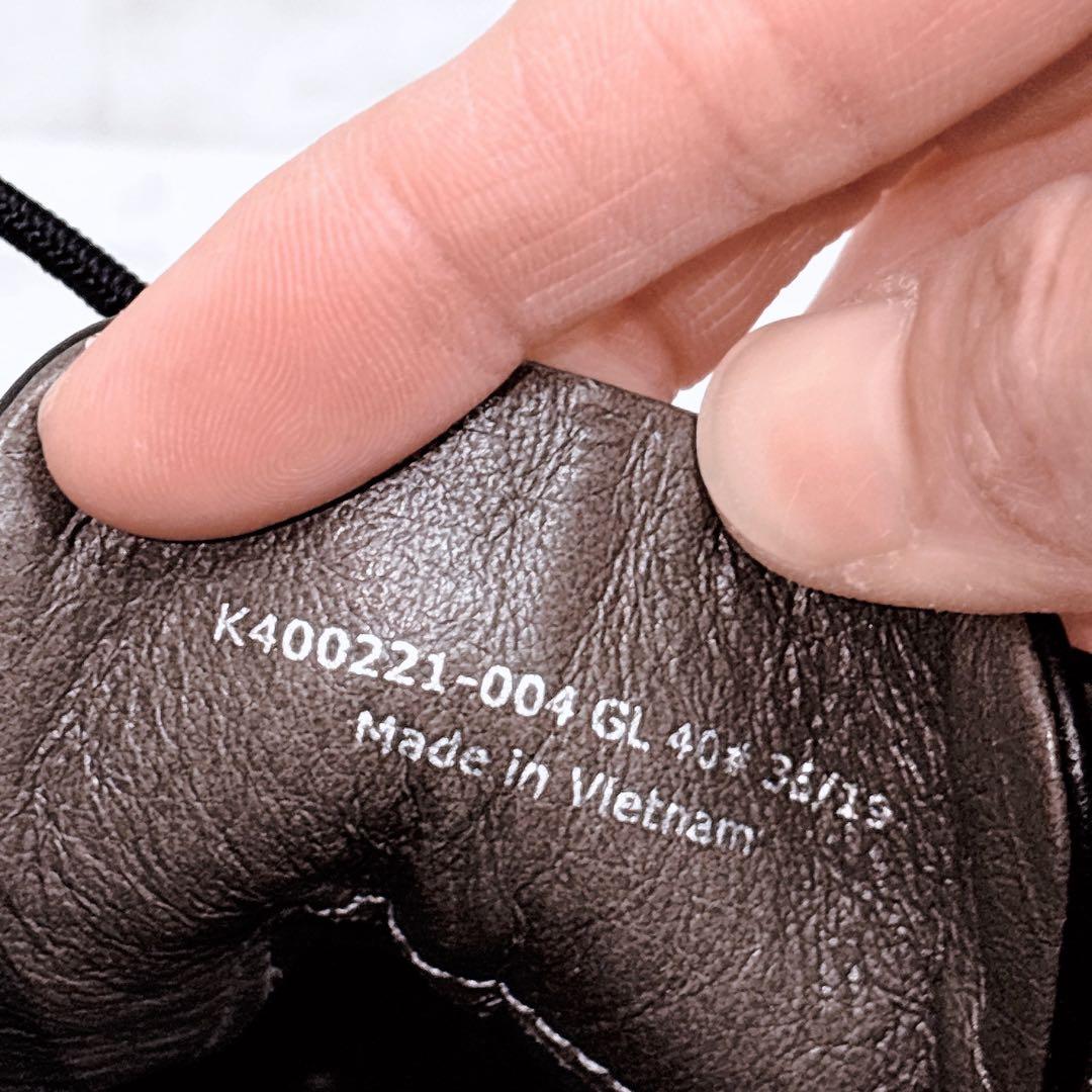 極美品✨カンペール ライトニナ 40 25cm 黒 シボ革 レースアップ ブーツ