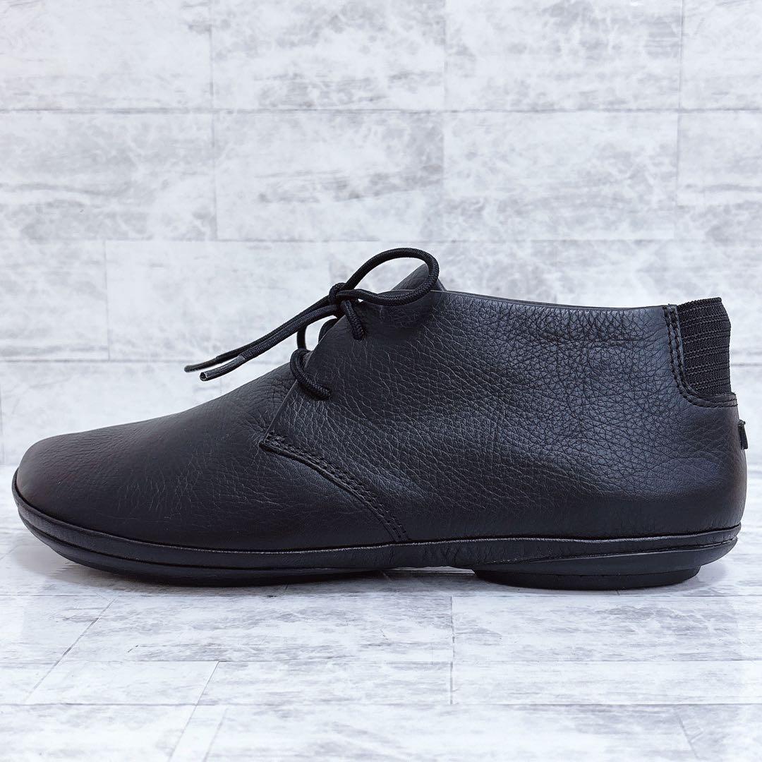 極美品✨カンペール ライトニナ 40 25cm 黒 シボ革 レースアップ ブーツ