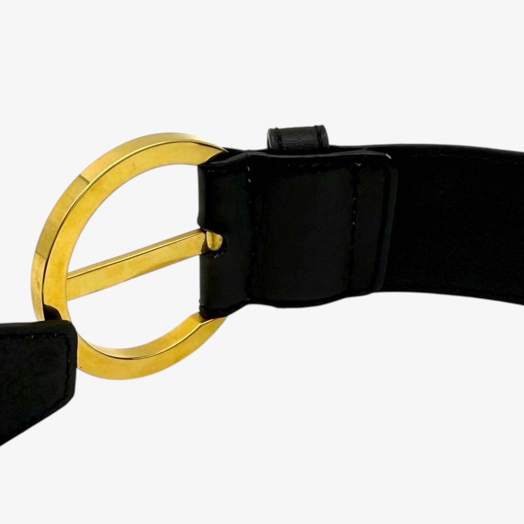 【美品】サルヴァトーレ　フェラガモ ベルト　ガンチーニ レザー ブラック