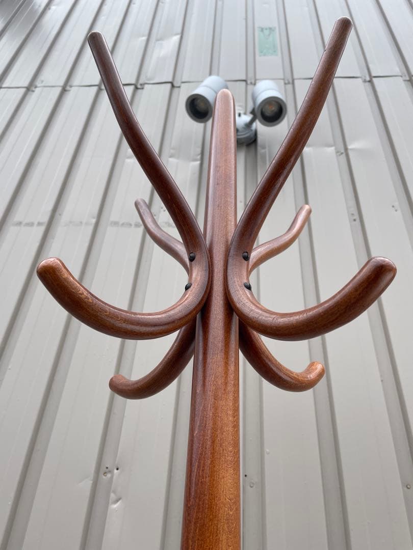 【美品】秋田木工 akimoku 曲木ポールハンガー コートスタンド 傘立て