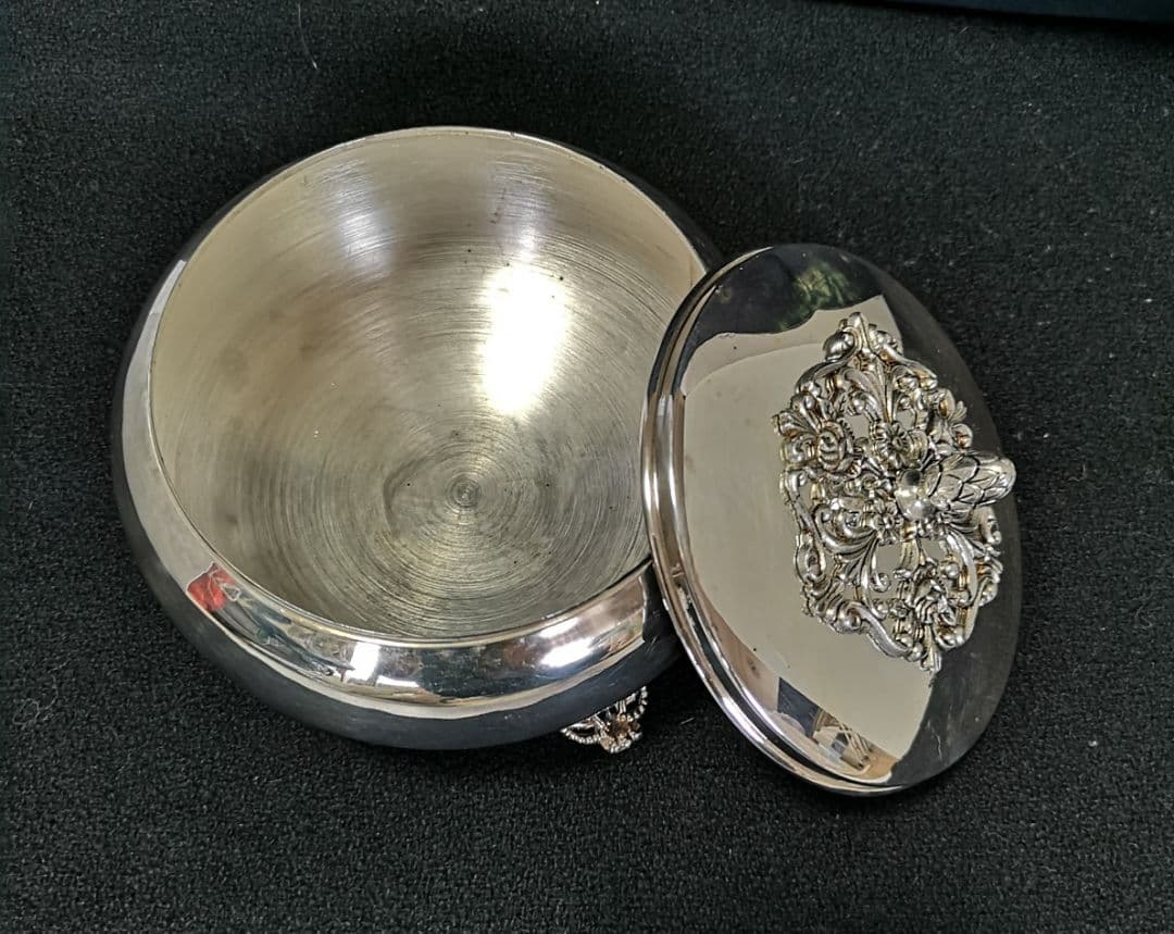 【ブラジル　アンティーク銀器　未使用　1970】『ティーキャディ』紅茶保存容器