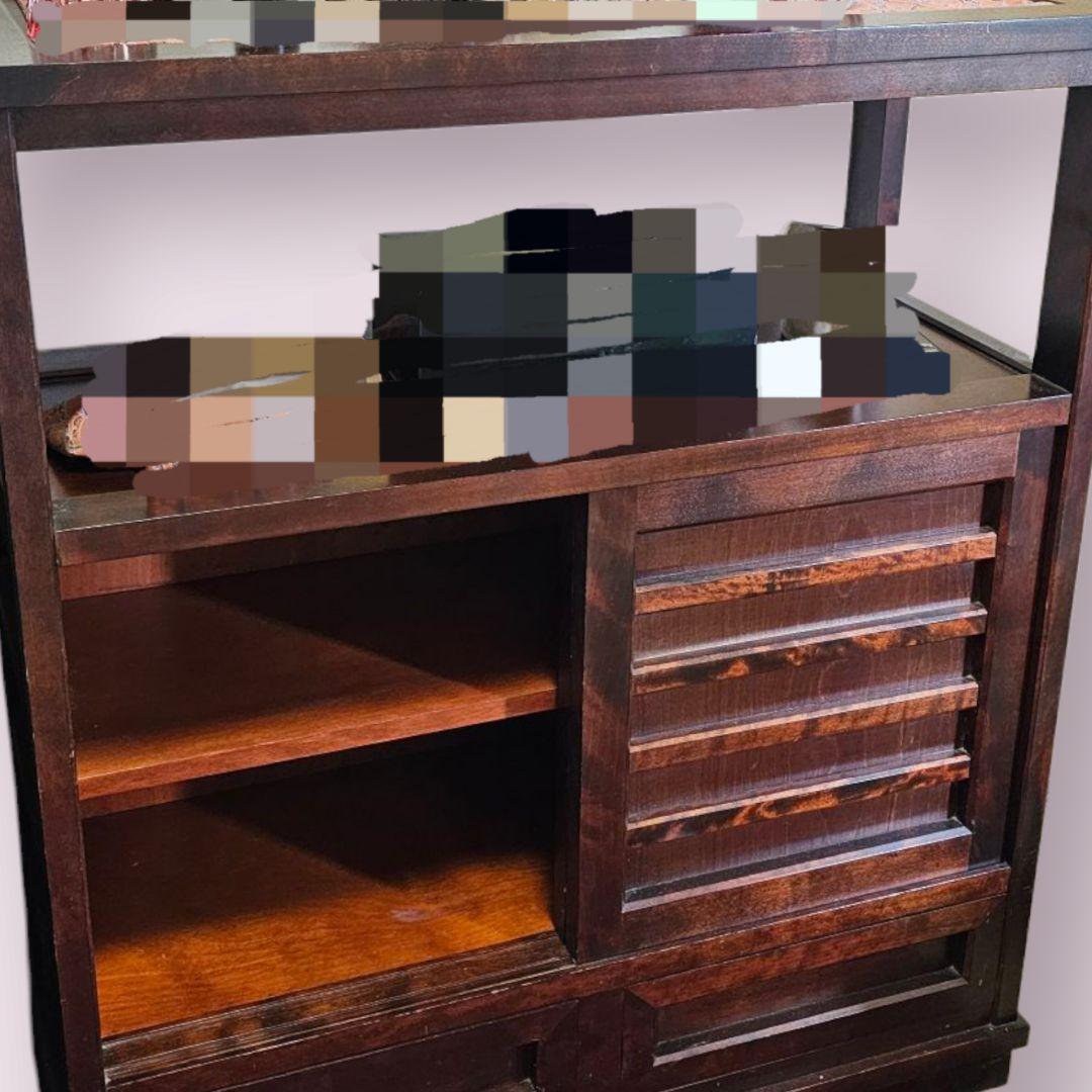 【送料込み】清掃後値上げ予定　北海道民芸家具 茶タンス 茶棚 飾り棚 和モダン