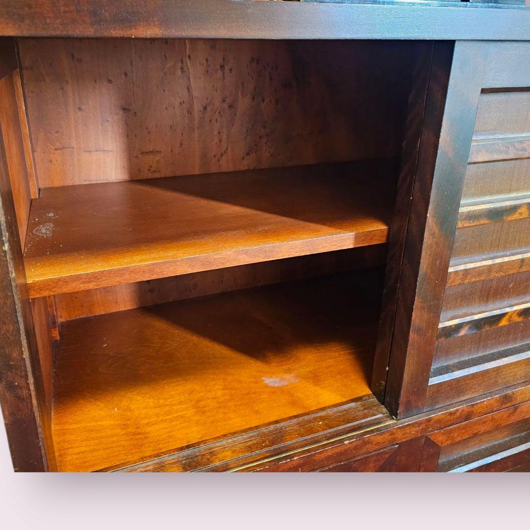 【送料込み】清掃後値上げ予定　北海道民芸家具 茶タンス 茶棚 飾り棚 和モダン