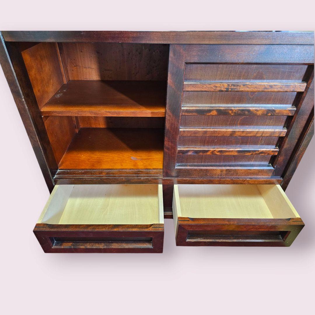 【送料込み】清掃後値上げ予定　北海道民芸家具 茶タンス 茶棚 飾り棚 和モダン