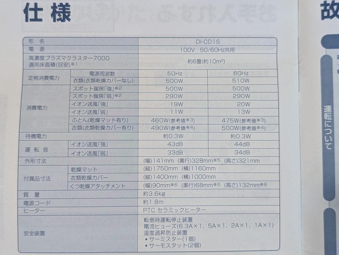 SHARP／シャープ　プラズマクラスター乾燥機　DI-CD1S-W