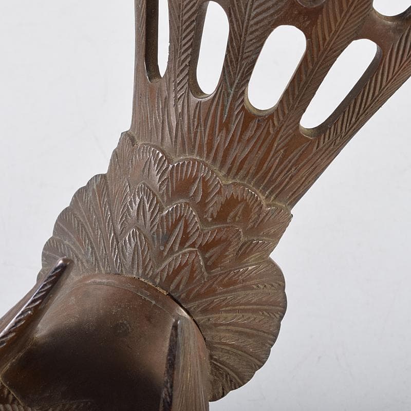 加州金岡宗幸作　鋳銅製　鳳凰香炉　共箱　G　R9516B