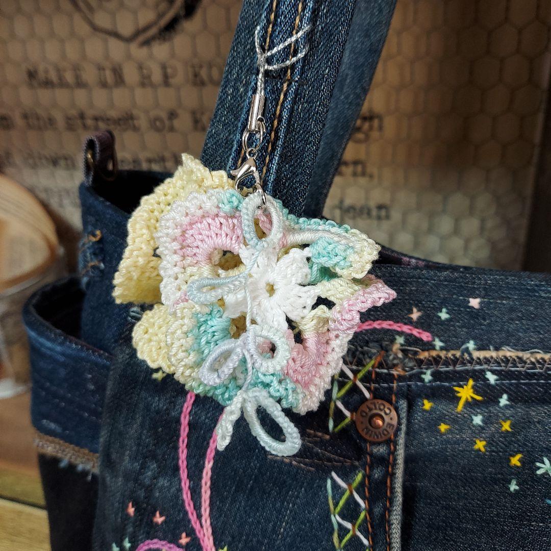 【ほたる】刺繍デニムバック　No.675　　&　ショルダーベルト