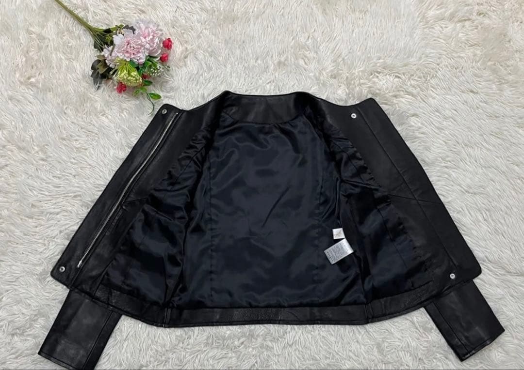 【極美品】もりのがっこう　ライダースジャケット　ラムレザー　ブラック　Ｍ