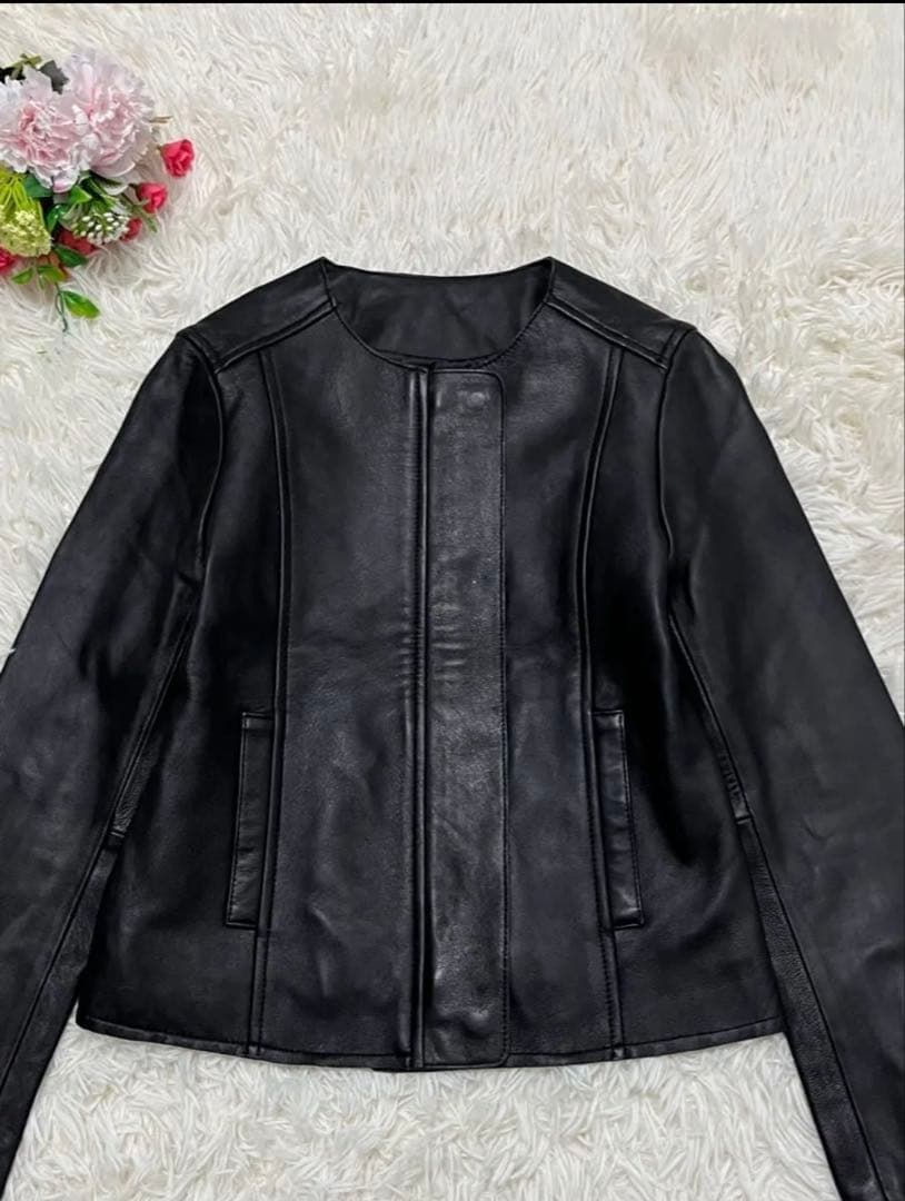 【極美品】もりのがっこう　ライダースジャケット　ラムレザー　ブラック　Ｍ