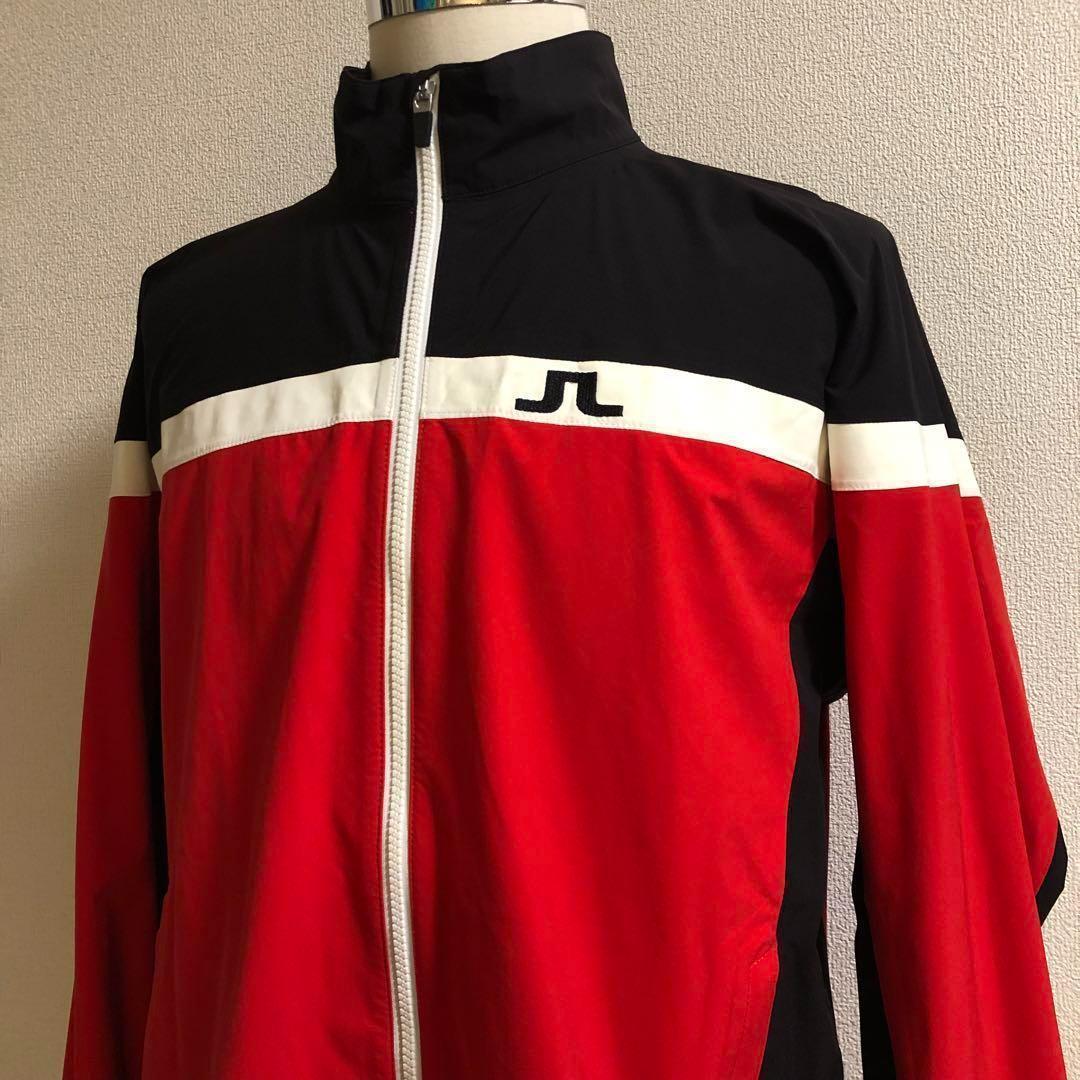 ジェイリンドバーグ 撥水 ストレッチ ナイロン ジャケット ブラック×レッド