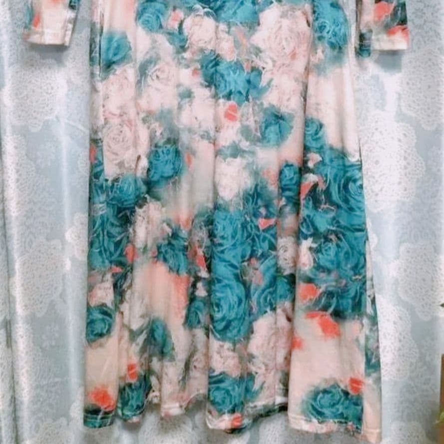 華麗な芸術品✨夢の世界へ旅立ちに纏う✨ブルーローズ 蒼薔薇 ワンピース ドレス✨