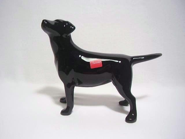 バカラ 希少 ラブラドールレトリバー犬 フィギュリン置物 ブラック 黒