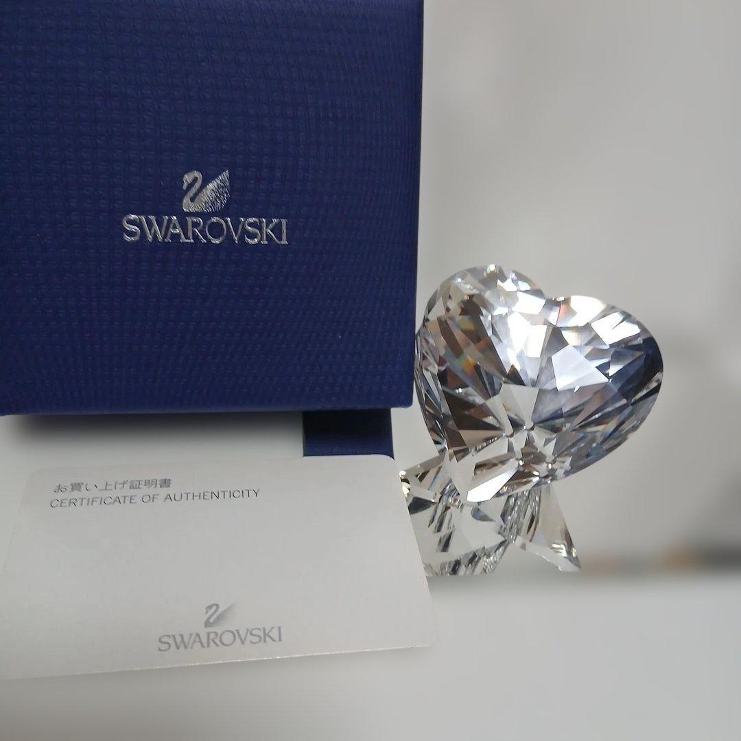 Swarovski ハート型クリスタル置物 約10cm