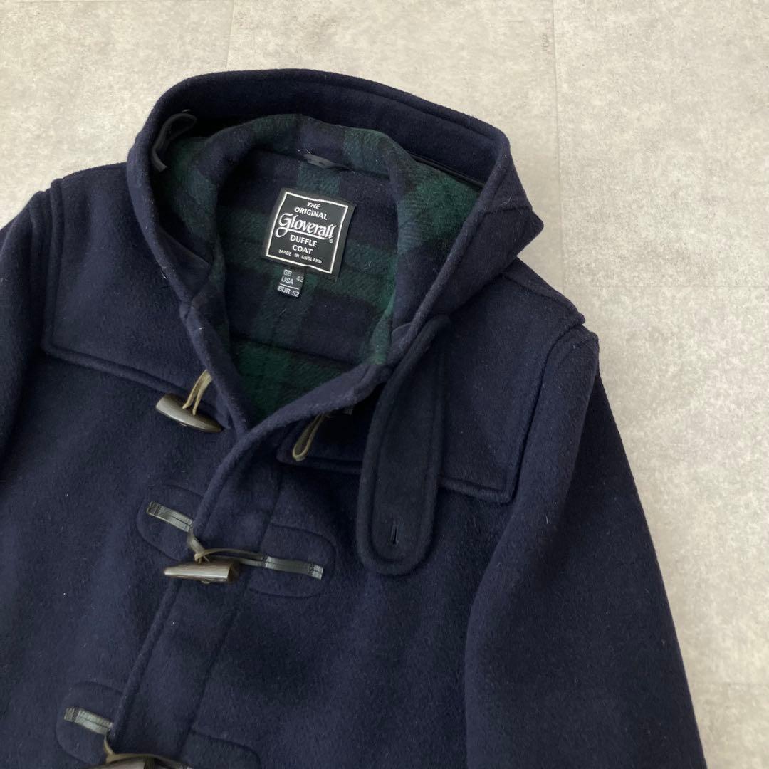 英国製 グローバーオール ダッフルコート/裏ブラックウォッチ/EUR52