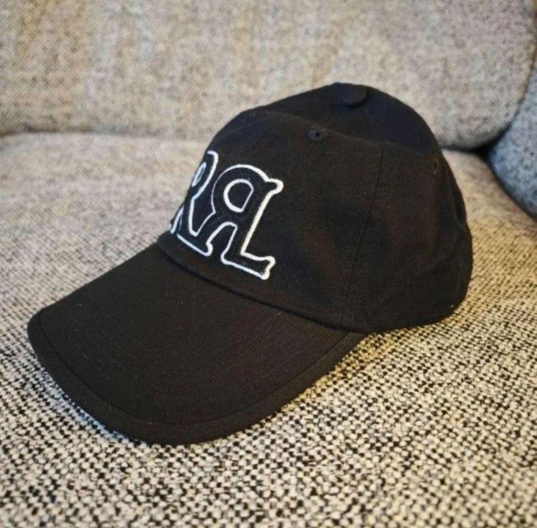RRL ダブルアールエル 帽子 ロゴ ツイル 6パネル キャップ 帽子 ブラック