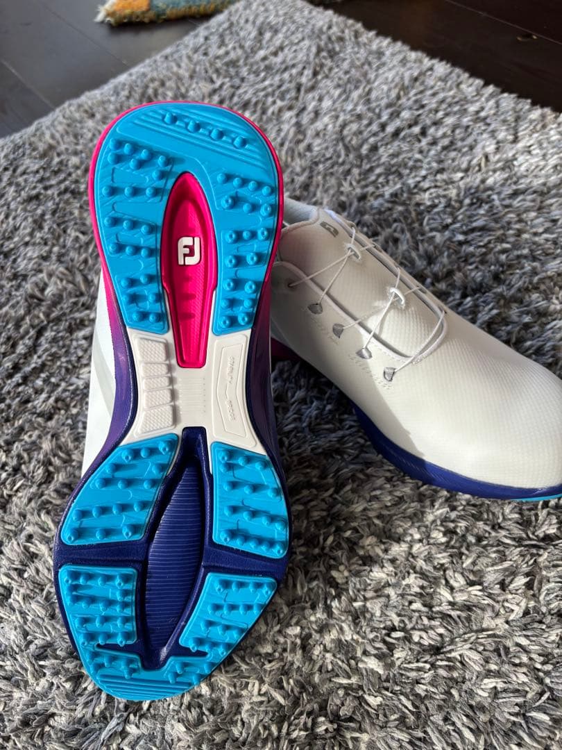 新品FUEL ゴルフシューズ 55459J 26cm ホワイト/ピンク/ブルー