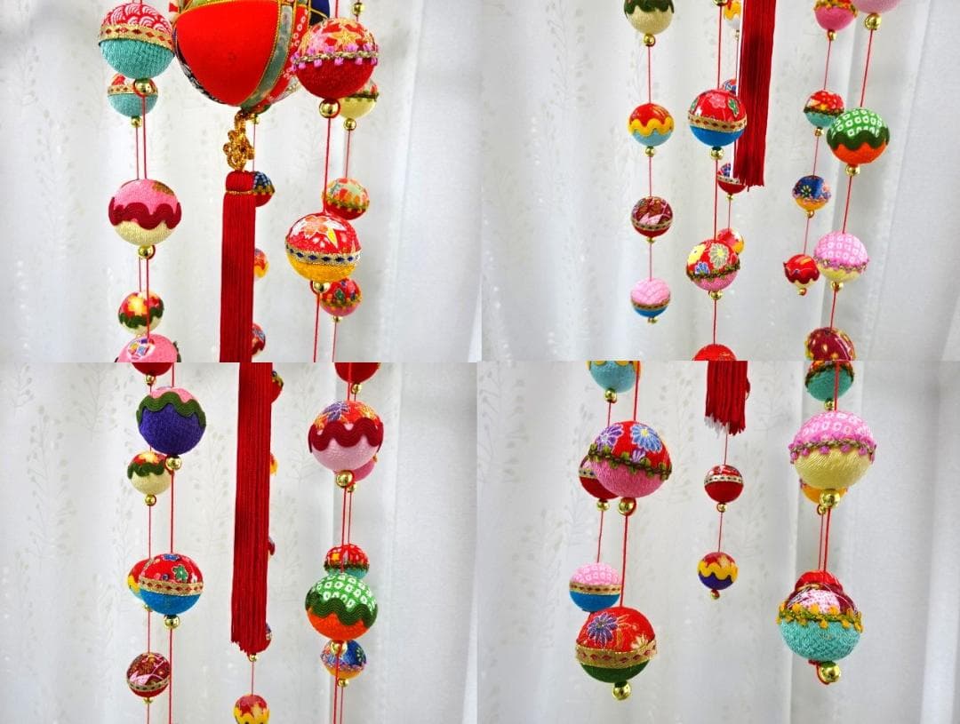 【1】縁起の良い　柳川さげもん　木目込み鞠　吊るし飾り　ハンドメイド　ひな祭り