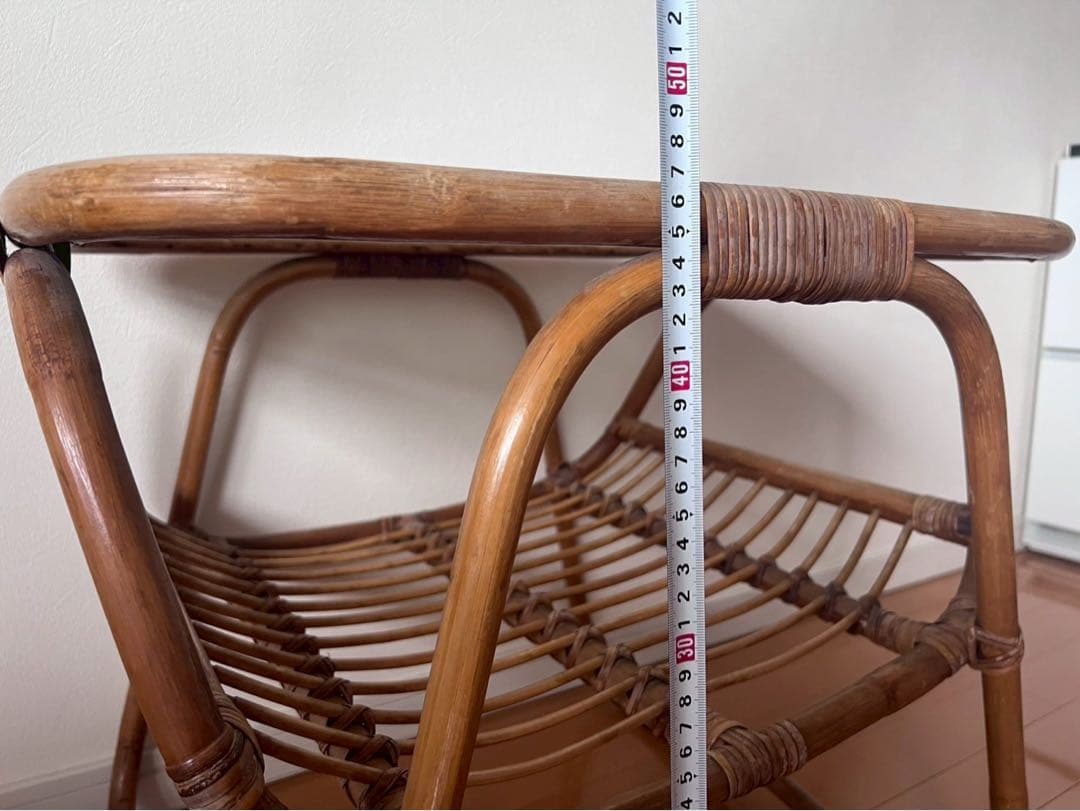 ★最終値下げ★【アンティーク家具】ラタン ガラス天板 サイドテーブル 籐家具