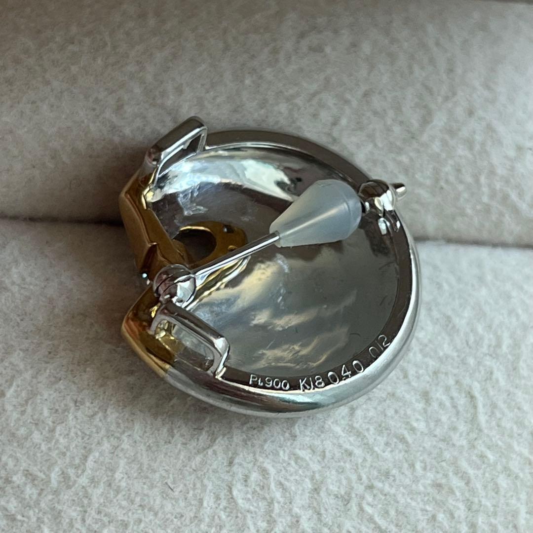 pt900/k18 ダイヤモンド　ブローチ 兼トップ