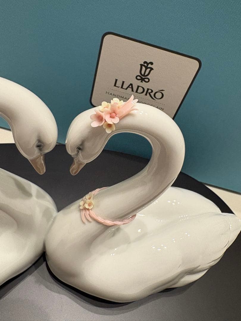 LLADRO リヤドロ 白鳥 エンドレスラブ フィギュリン 美品 元箱付 台付