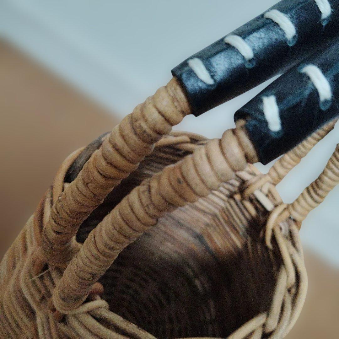 堀川波カゴバック　刺し子　dot to dot