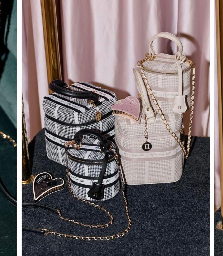 バッグ herlipto HLT Jacquard Vanity Bag pink