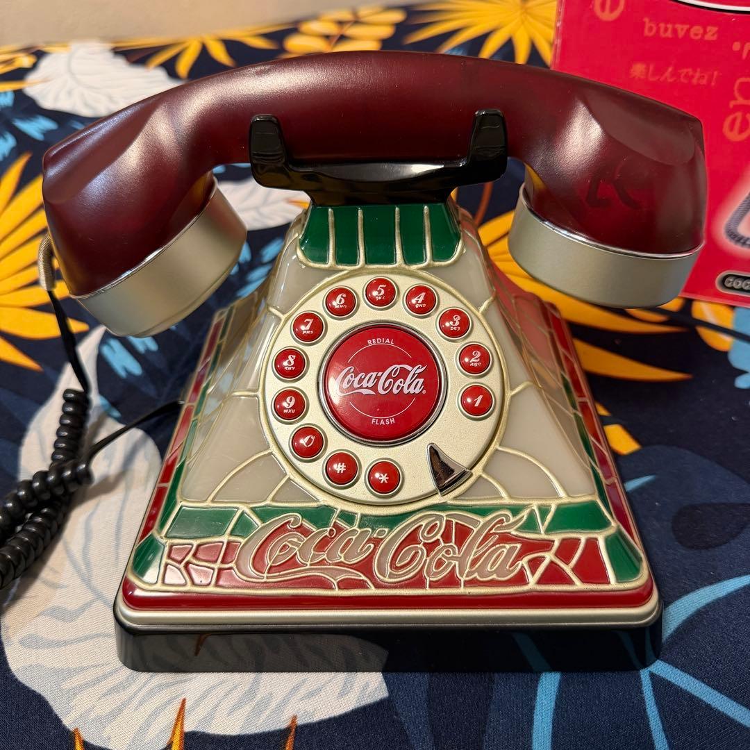 コカコーラ 電話機 ステンドグラス調 コーラ アメリカ アンティーク ビンテージ