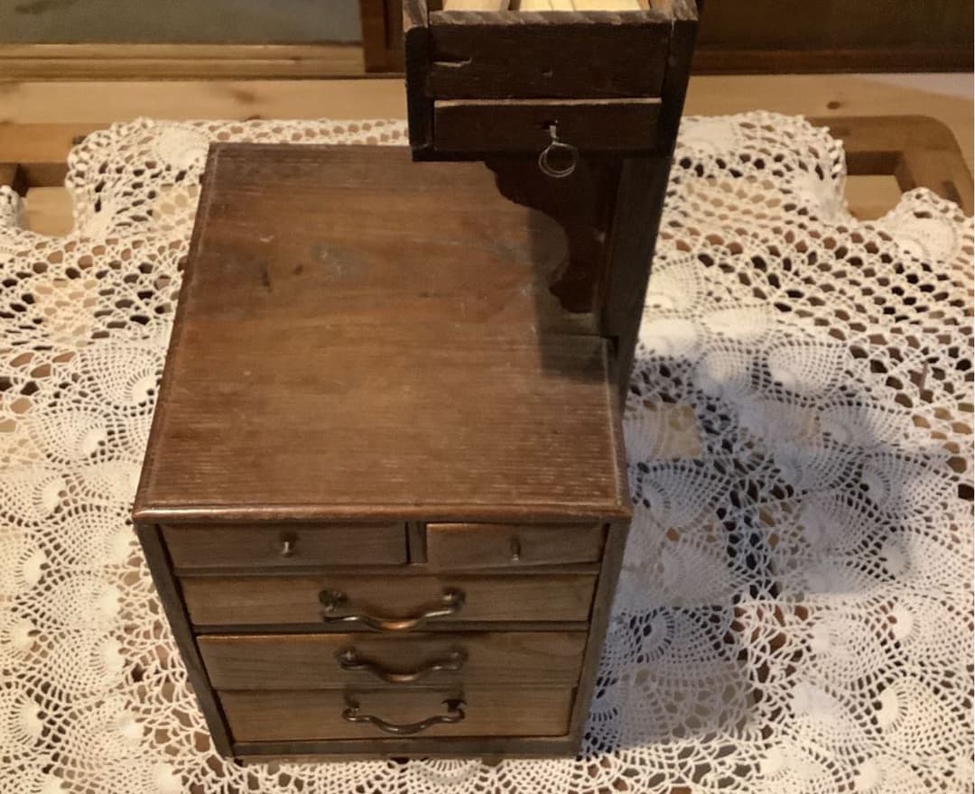 骨董品裁縫入れ