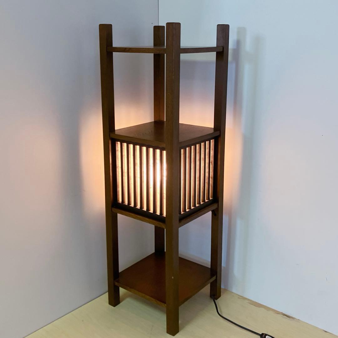 行灯　木製電気スタンド　フロアランプ　和室　和モダン