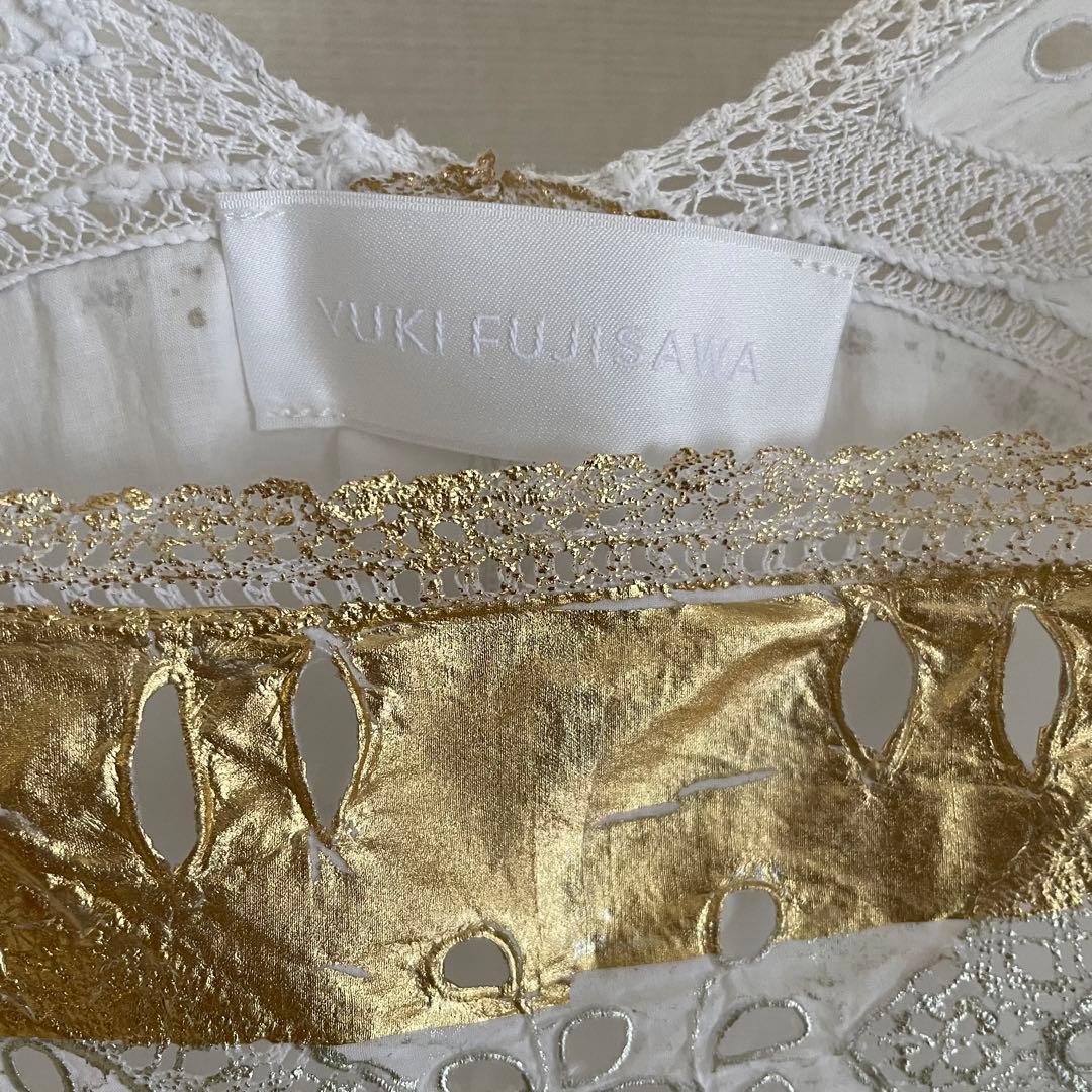 1/29までセール❗️ yuki fujisawa 箔ブラウス　金箔　銀箔
