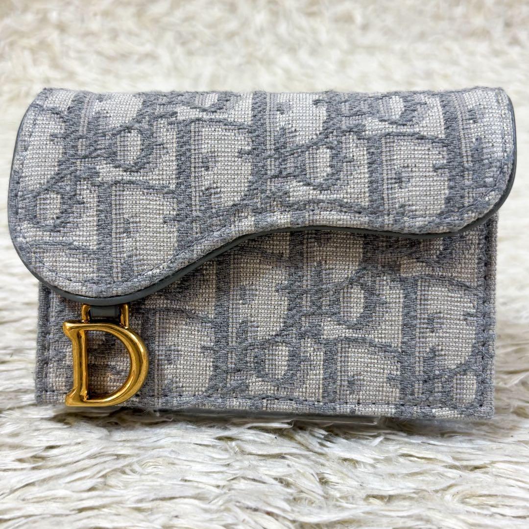 【未使用】クリスチャンディオール 名刺入れ オブリーク トロッター柄 サドル