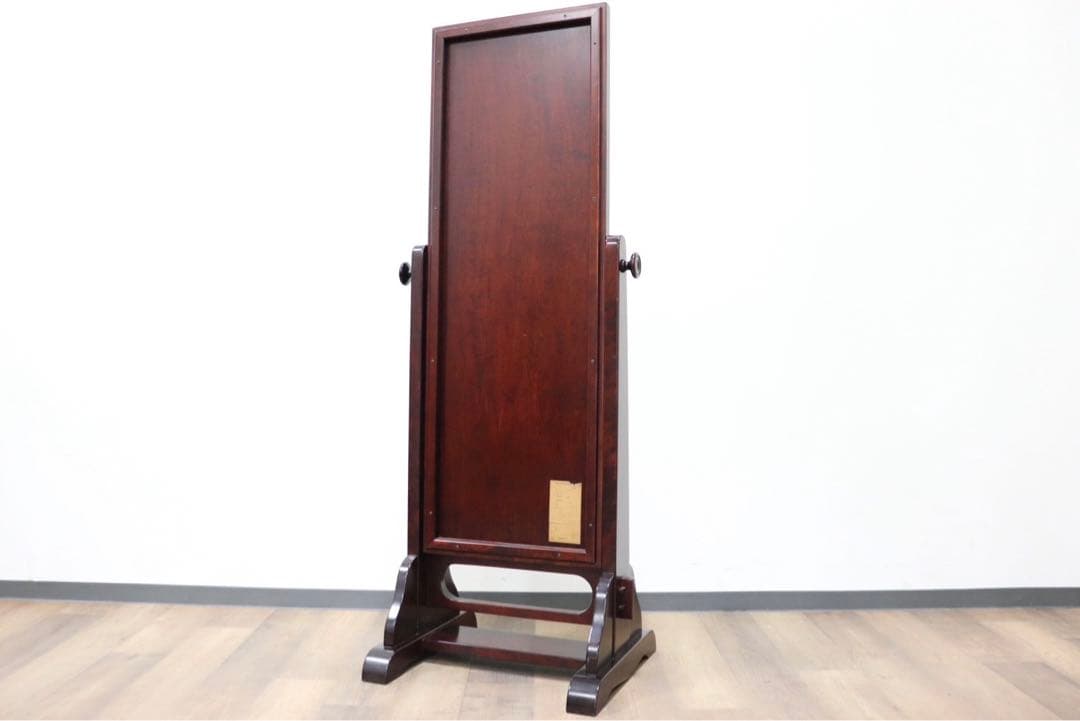 GMGF107○安芸民芸 スタンドミラー 鏡 姿見 全身鏡 椛 樺材 無垢材