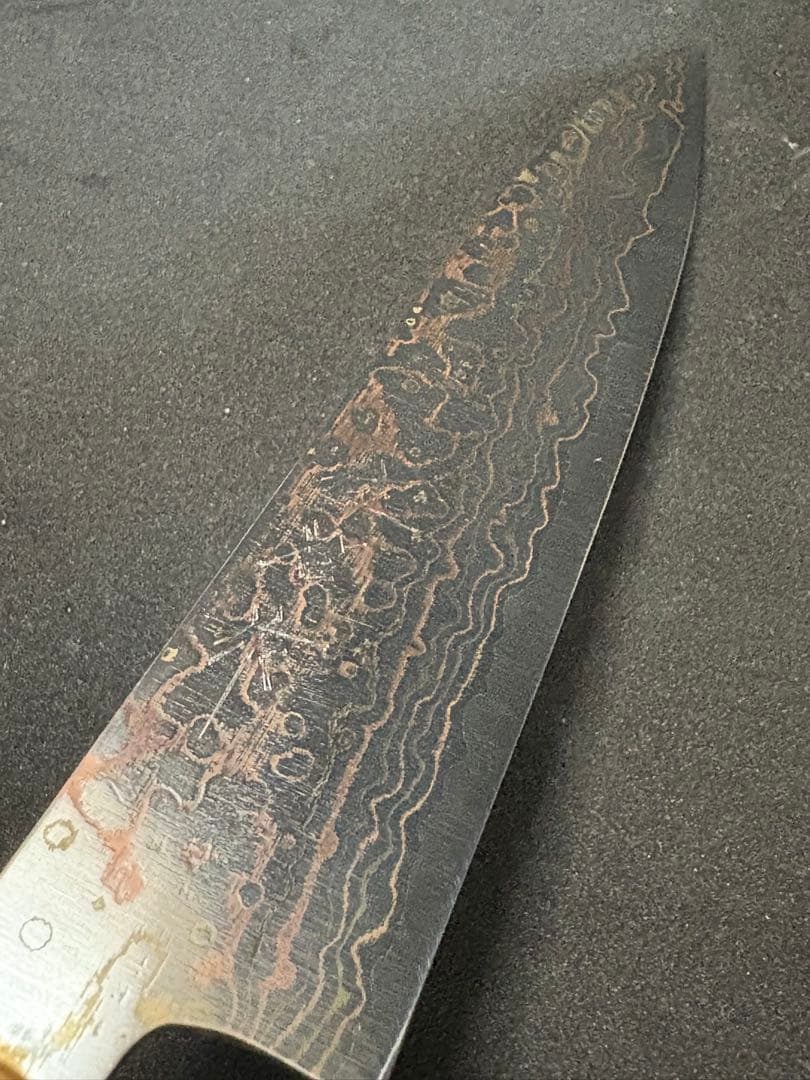 佐治武士 VG10 有色ダマスカス　ペティナイフ 130mm