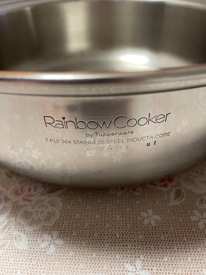 タッパウェアーRainbow Cooker ステンレス両手鍋 中型 蓋付き
