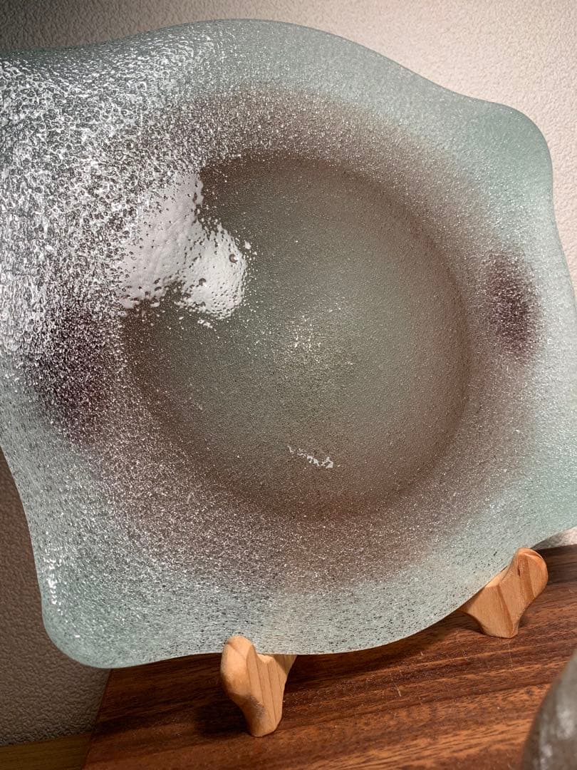 稲嶺盛吉 宙吹きガラス ボウル プレート 3点セット 琉球ガラス 現代の名工