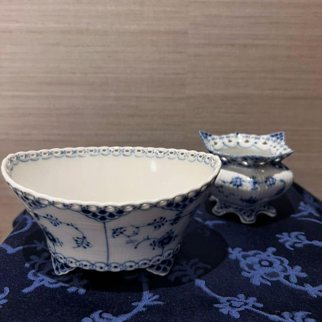 廃盤◼️ ロイヤルコペンハーゲン フルーレース　オーバル　足付きボウル