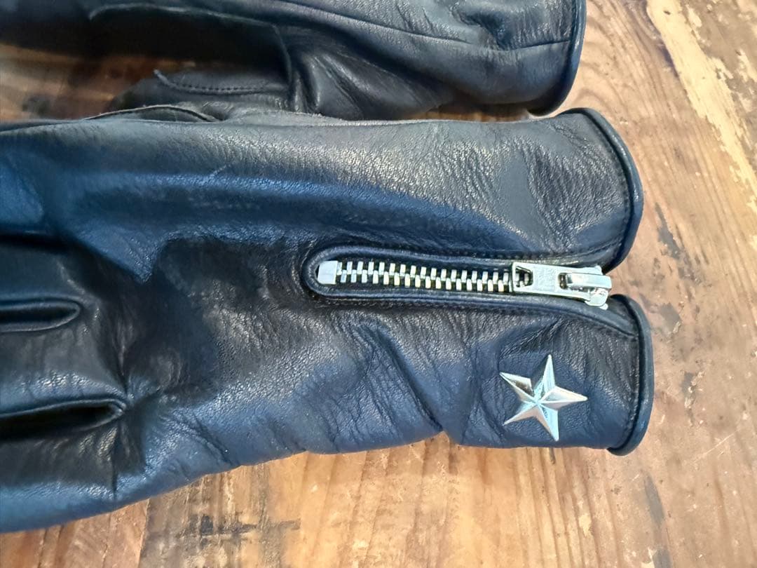SCHOTTレザーグローブ ジッパー付きサイズM