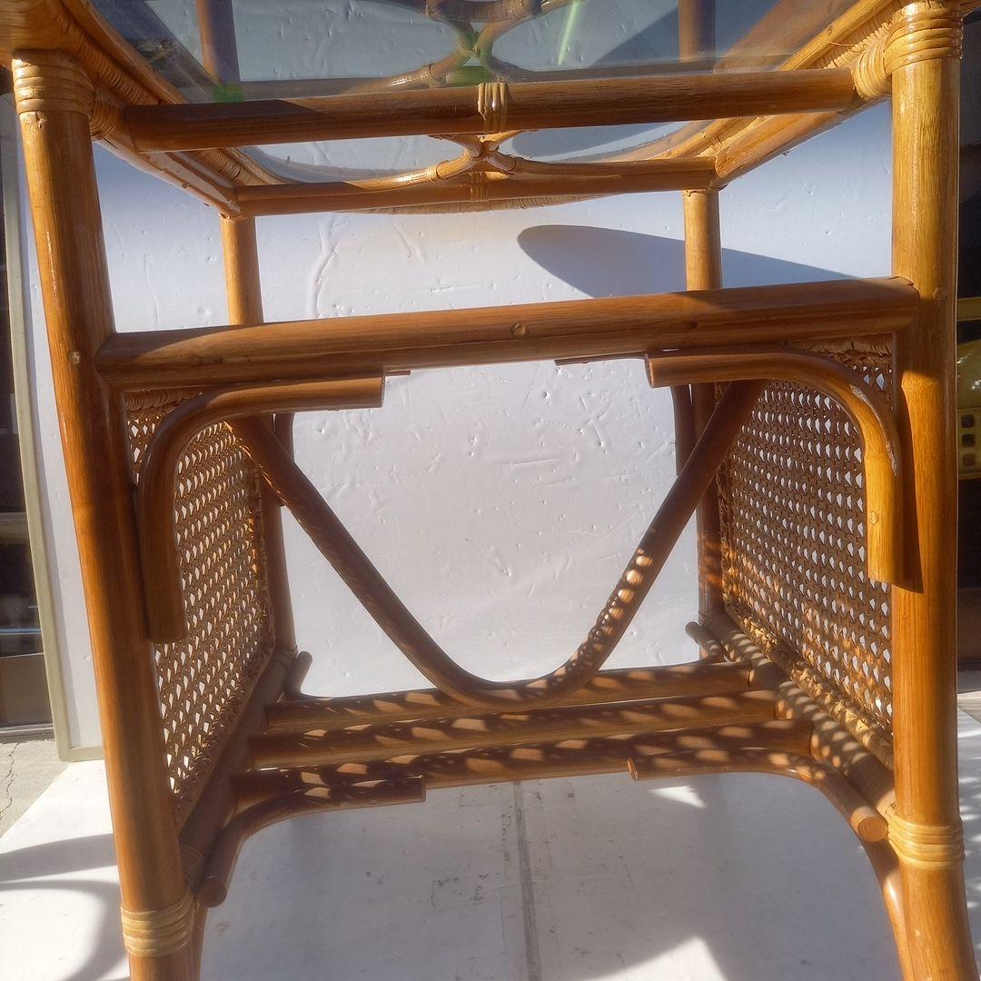 （籐）製アクセントテーブル チェア 2脚 ３点セット