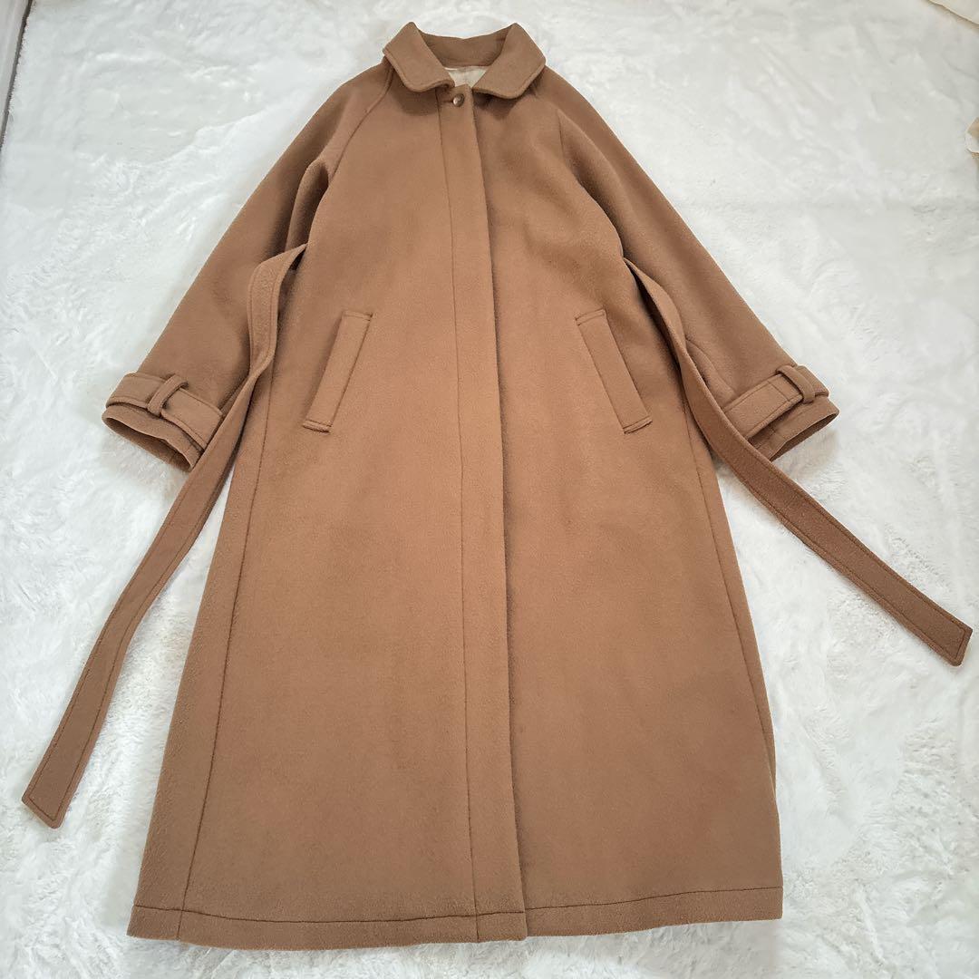 【希少】foufou フーフー ウール ステンカラーコート キャメル ベルト付き