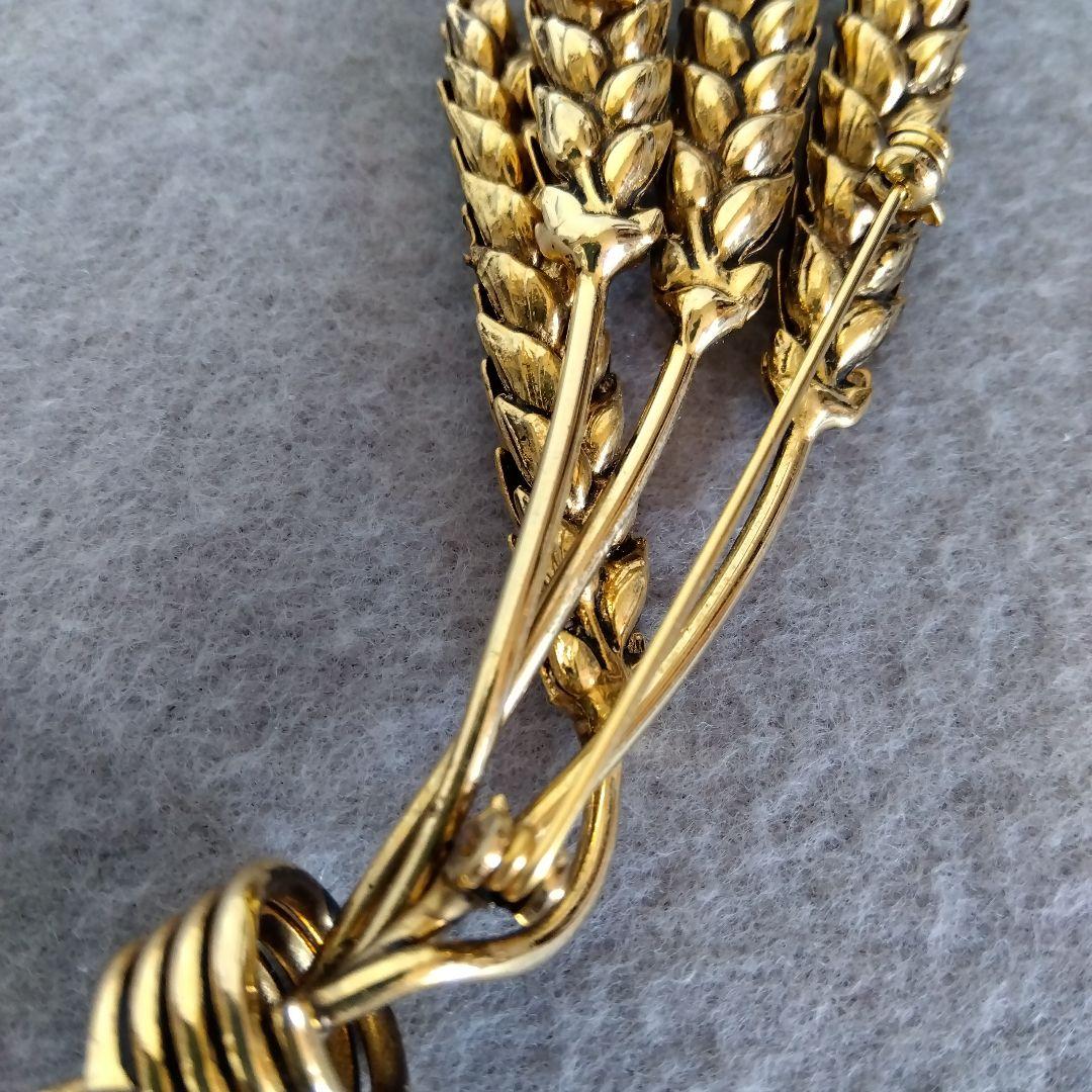 【未使用】KENZO　小麦の穂 ４本のブローチ ゴールド