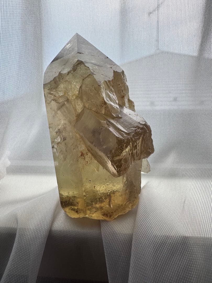 【きぃ】ナチュラルシトリン 貫入 ハーフポリッシュ自立OK