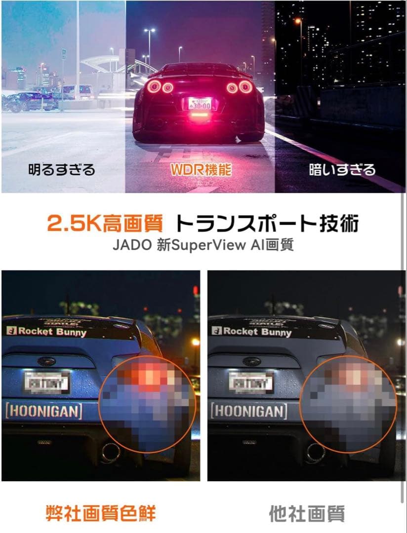 【新品未開封】2025年最新JADO ドライブレコーダーミラー 20900円