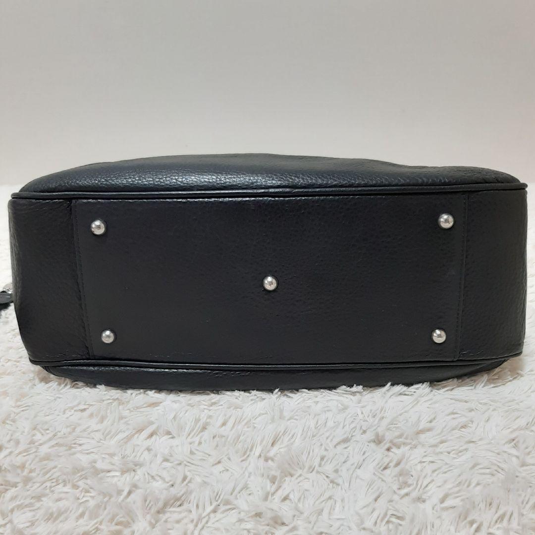 美品　pelle morbida ペッレモルビダ レザー　黒　2way バッグ