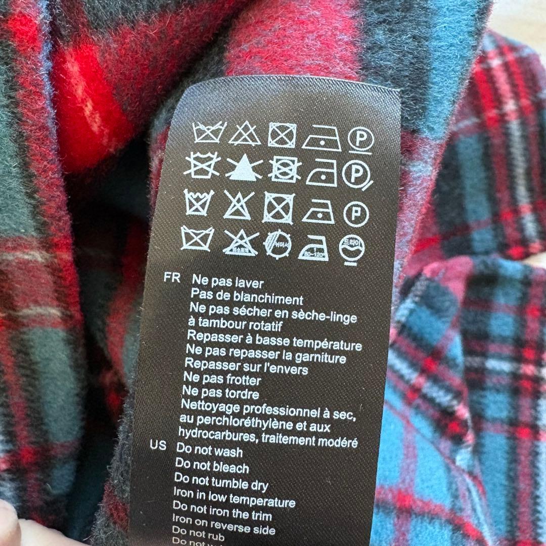 美品 sandro ビジュー装飾 チェック柄 ウールコート シャツジャケット